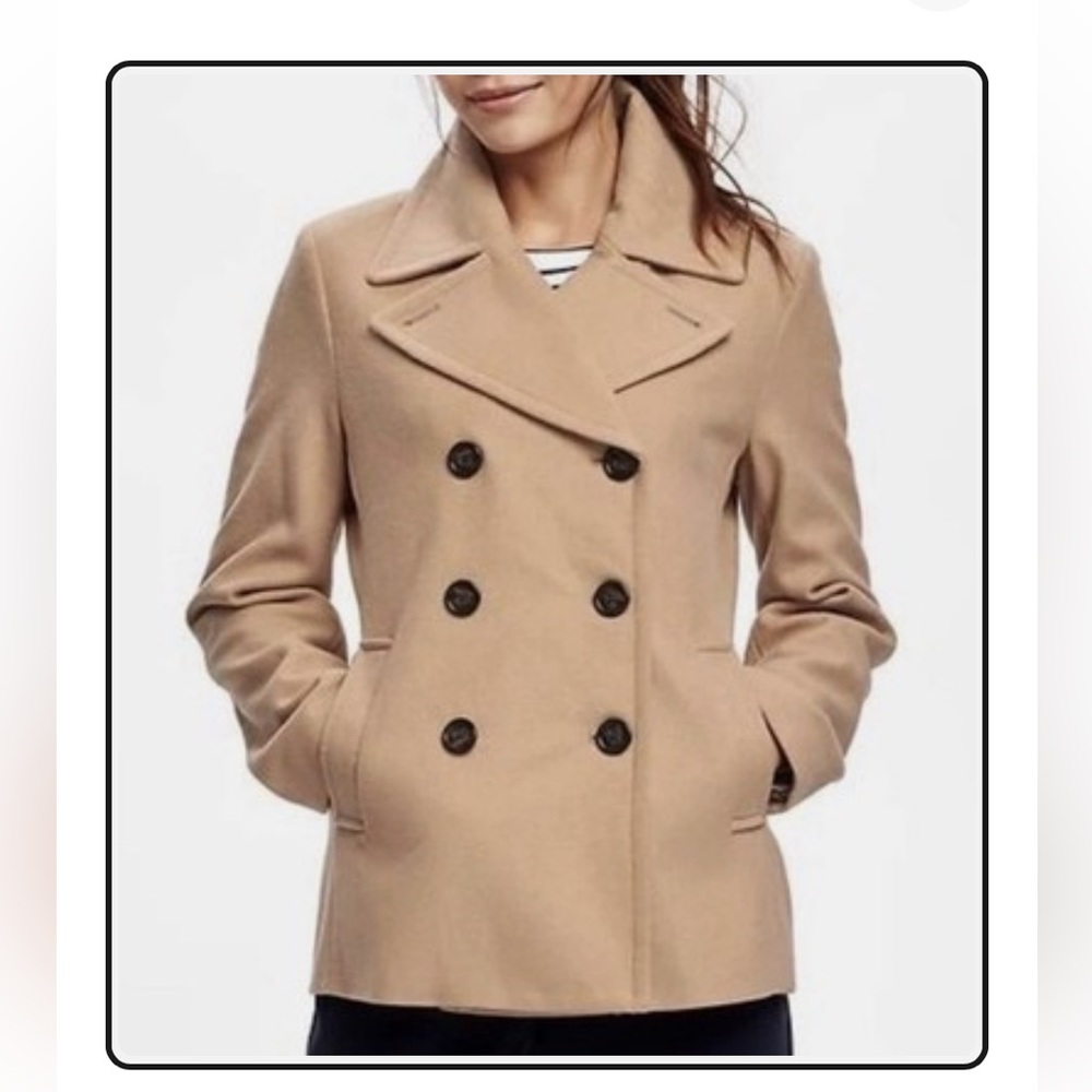 Old Navy Camel Double-Breasted Peacoat Size XS